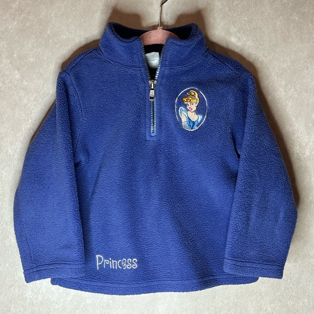 Early 2000s Cinderella Disney Princess Pullover Purple Fleece Zip - Toddler 3T